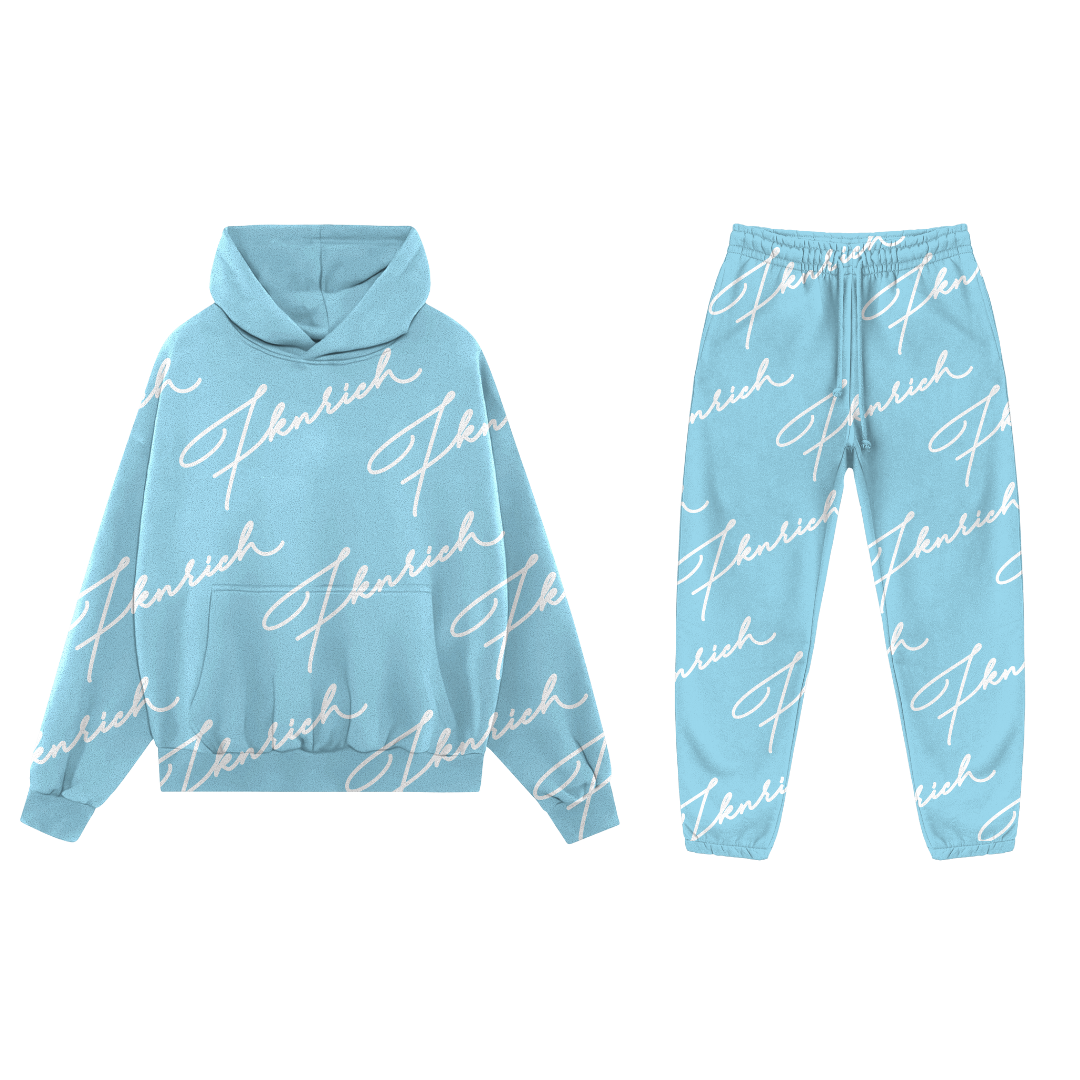 Script Tracksuit Set (Baby Blue)