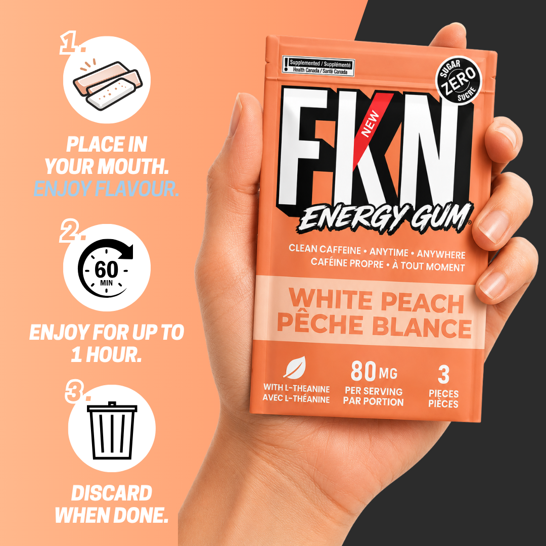 FKN Caffeine Gum Mini Pack (White Peach) (6 Pack)