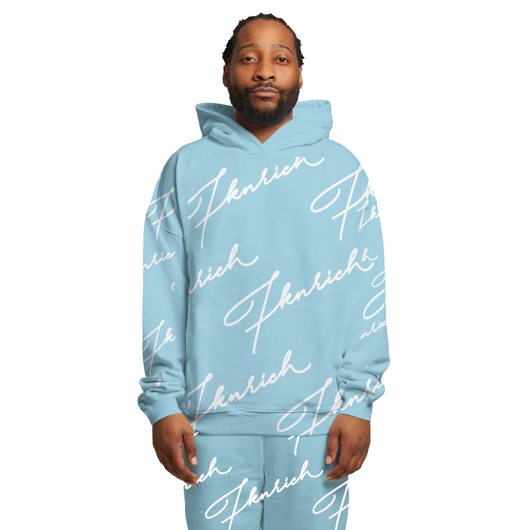 Scipt Tracksuit Hoodie (Baby Blue)