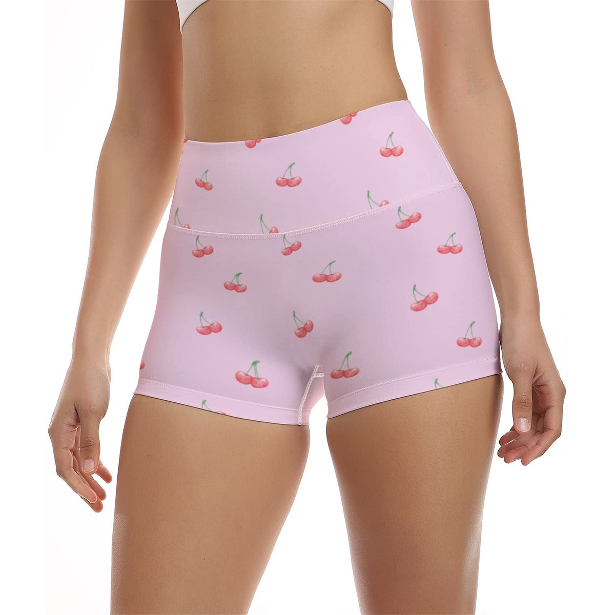 High Rise Cherry Yoga Shorts