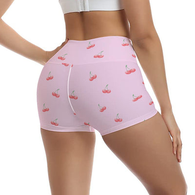 High Rise Cherry Yoga Shorts