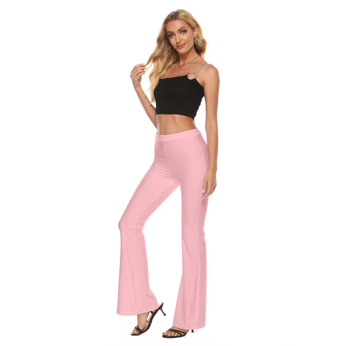 Low Rise Flare Leggings (Light Pink)