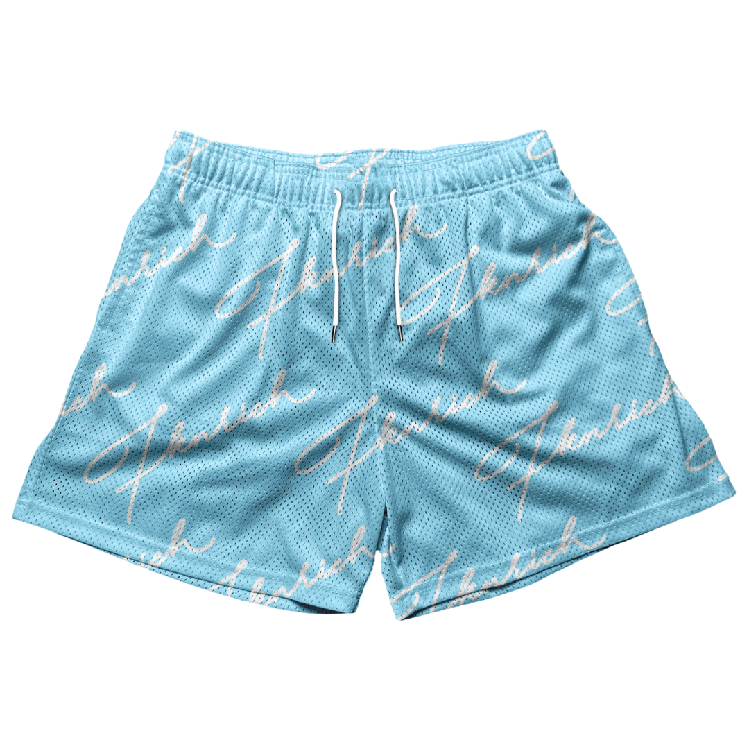 Script Shorts (Baby Blue)