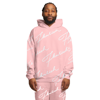 Scipt Tracksuit Hoodie (Pink)