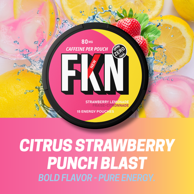 FKN Caffeine Pouches (Strawberry Lemonade) 80MG (Sleeve of 5)
