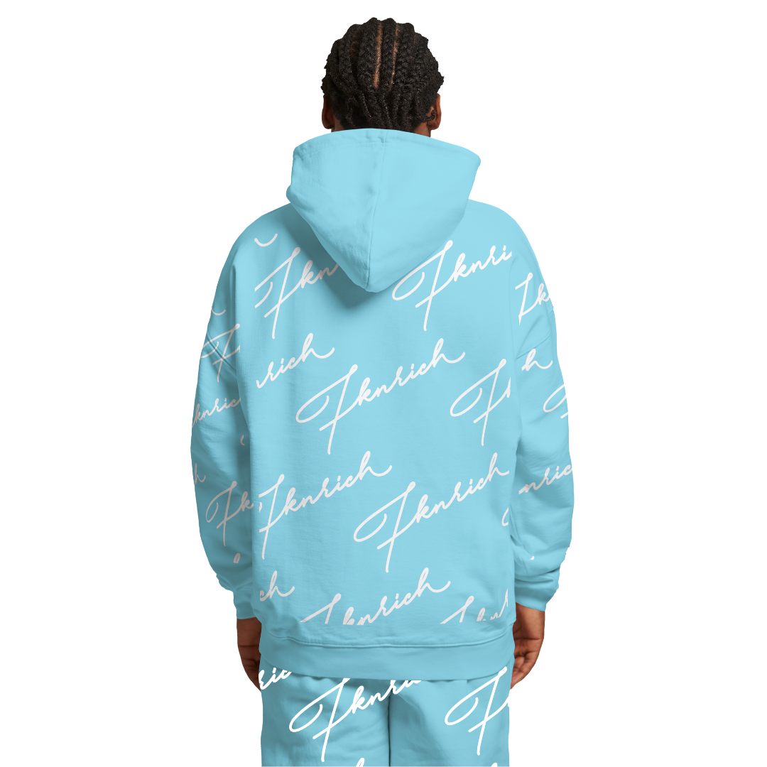 Scipt Tracksuit Hoodie (Baby Blue)