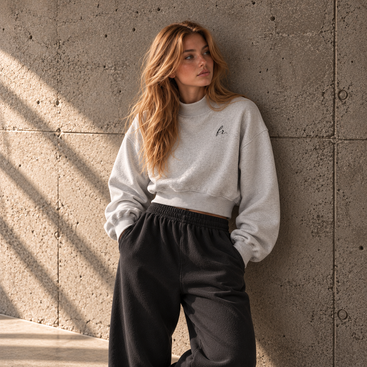 Women's Crop Mock Neck Sweatshirt