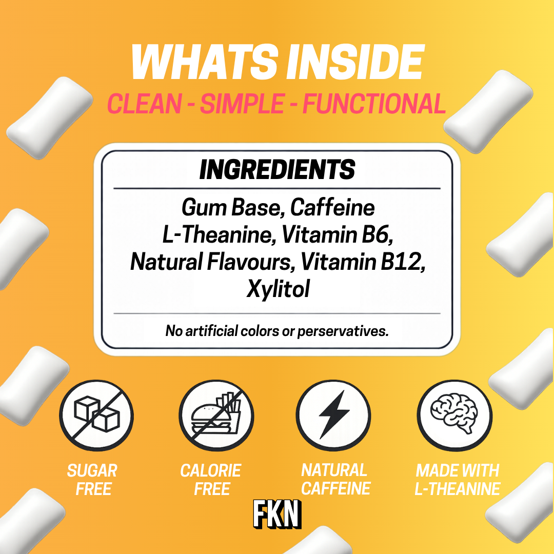 FKN Caffeine Gum Mini Pack (Pineapple Mango) (6 Pack)