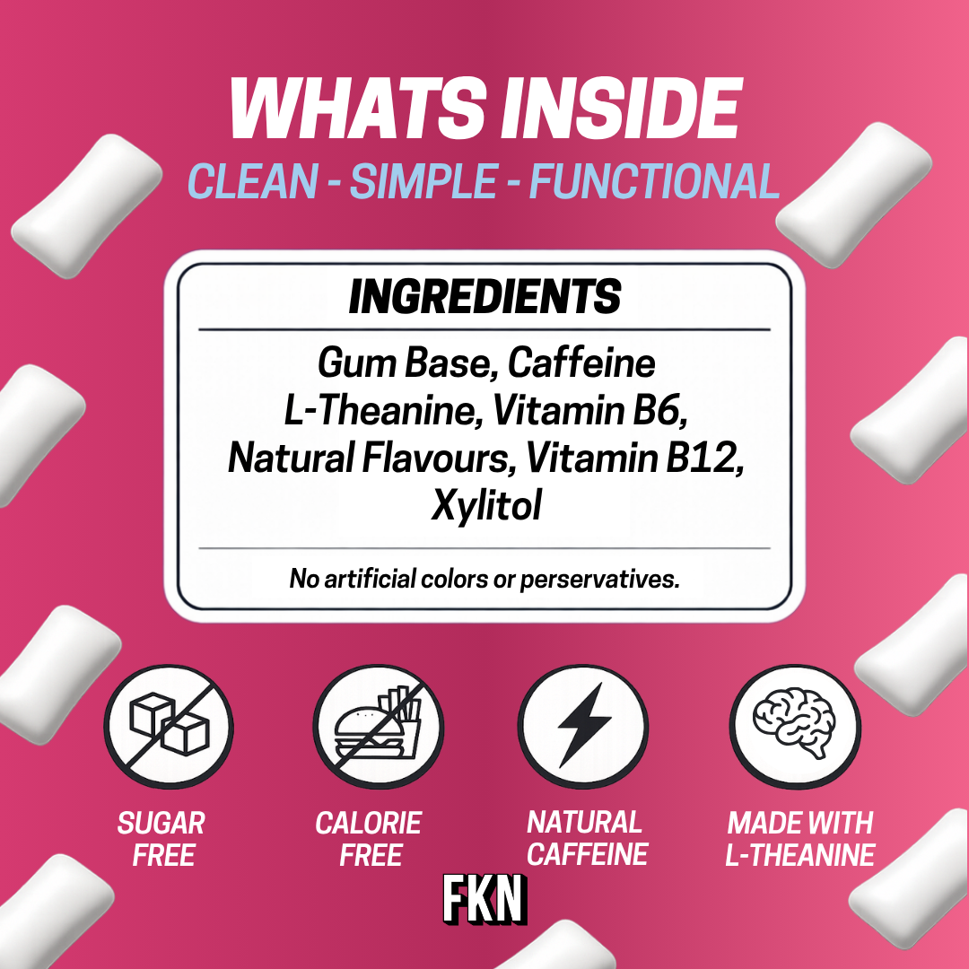 FKN Caffeine Gum Mini Pack (Blue Raspberry) (6 Pack)