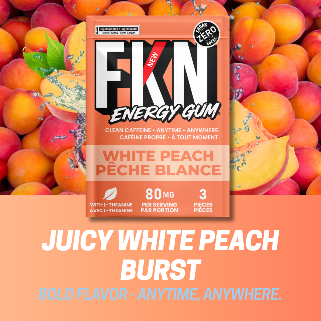 FKN Caffeine Gum Mini Pack (White Peach) (6 Pack)