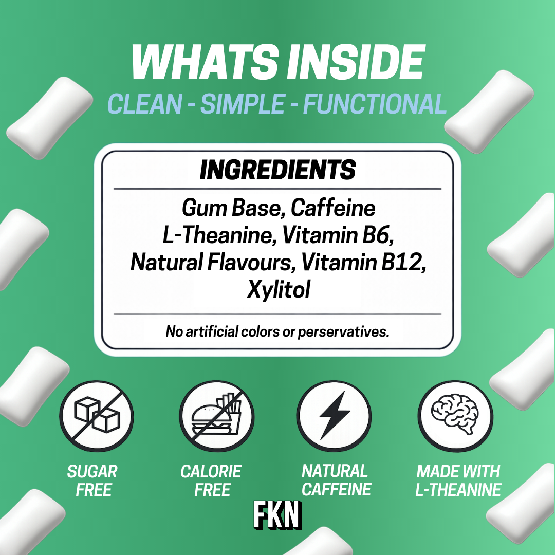 FKN Caffeine Gum Mini Pack (Watermelon Ice) (6 Pack)