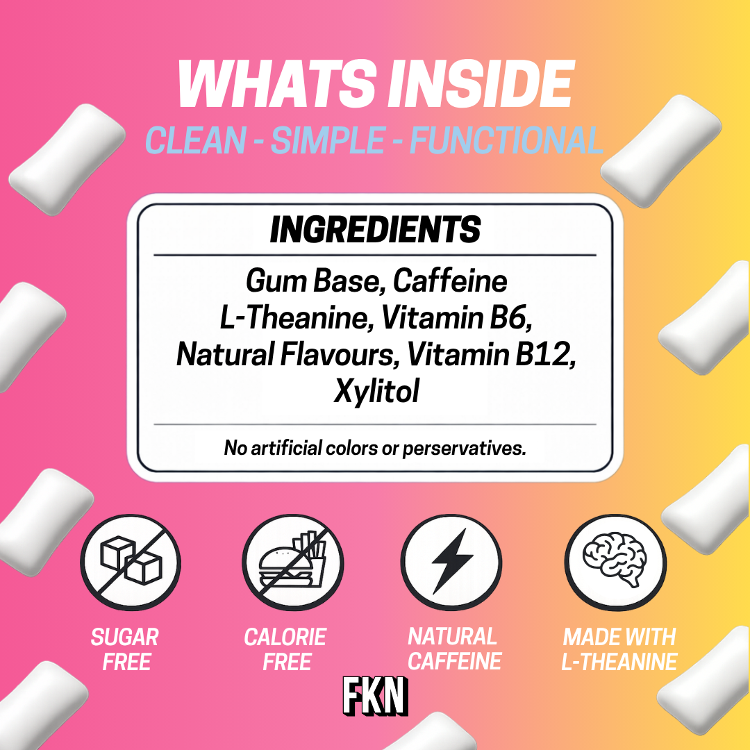 FKN Caffeine Gum Mini Pack (Strawberry Lemonade) (6 Pack)