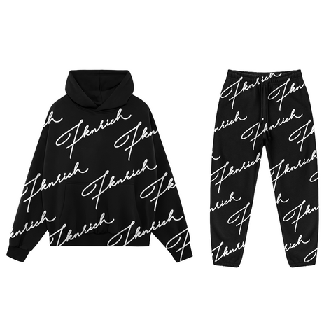 Script Tracksuit Set (Black)