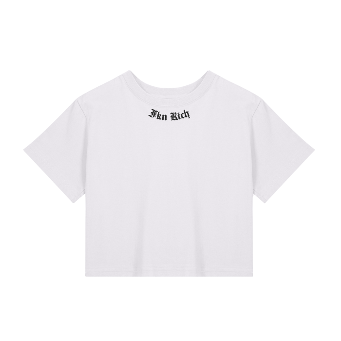 FKNRICH Signature Cropped Tee (White)