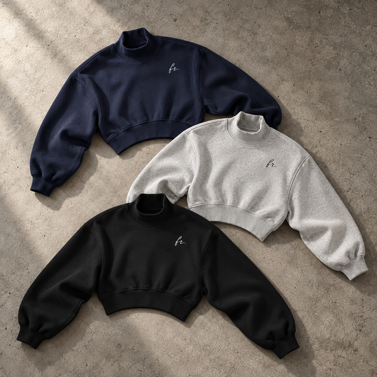 Women's Crop Mock Neck Sweatshirt