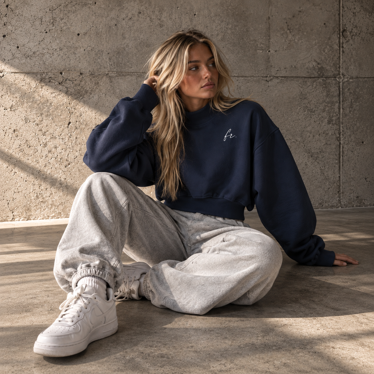 Women's Crop Mock Neck Sweatshirt