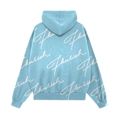 Scipt Tracksuit Hoodie (Baby Blue)