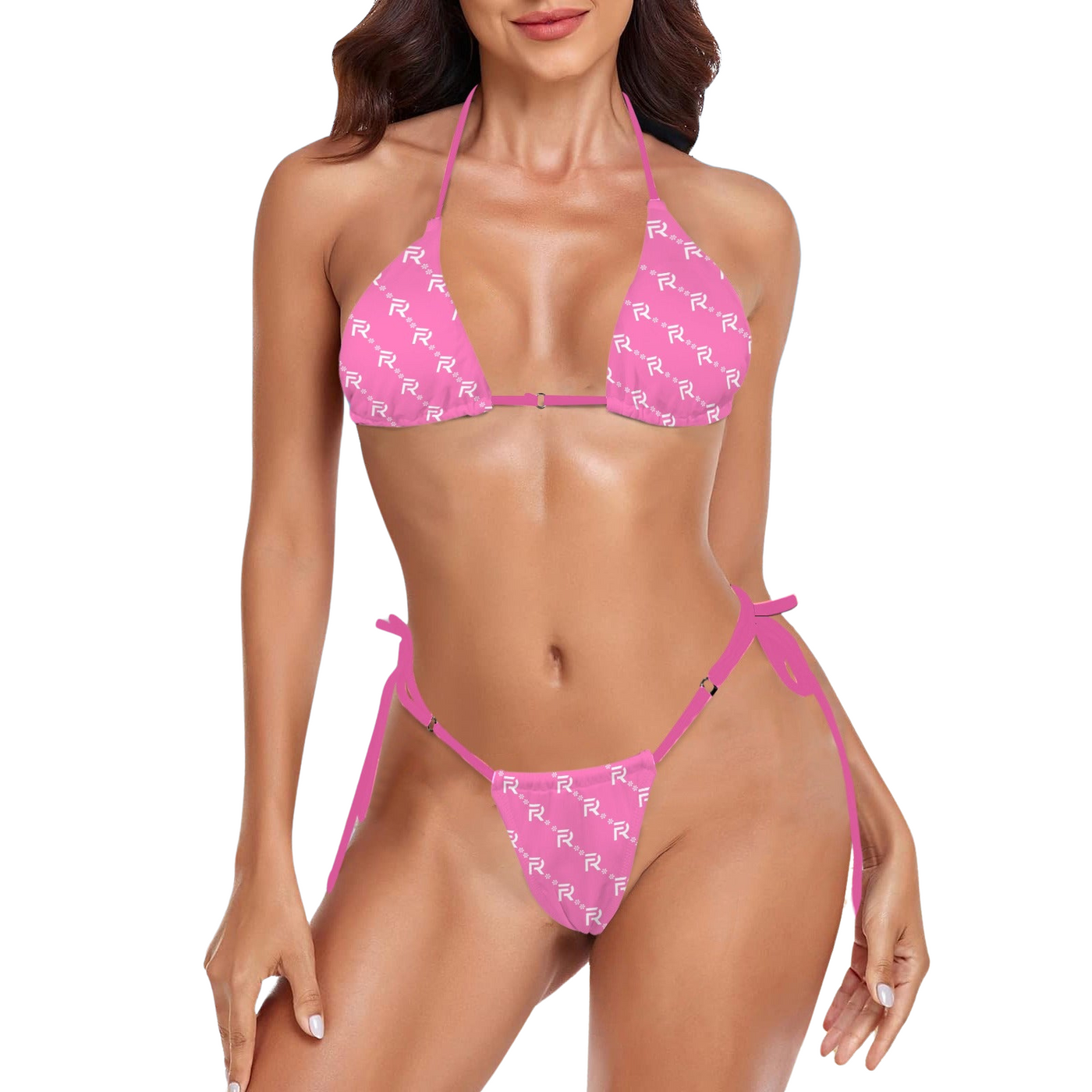 Monogram Logo Bikini Set (Pink)