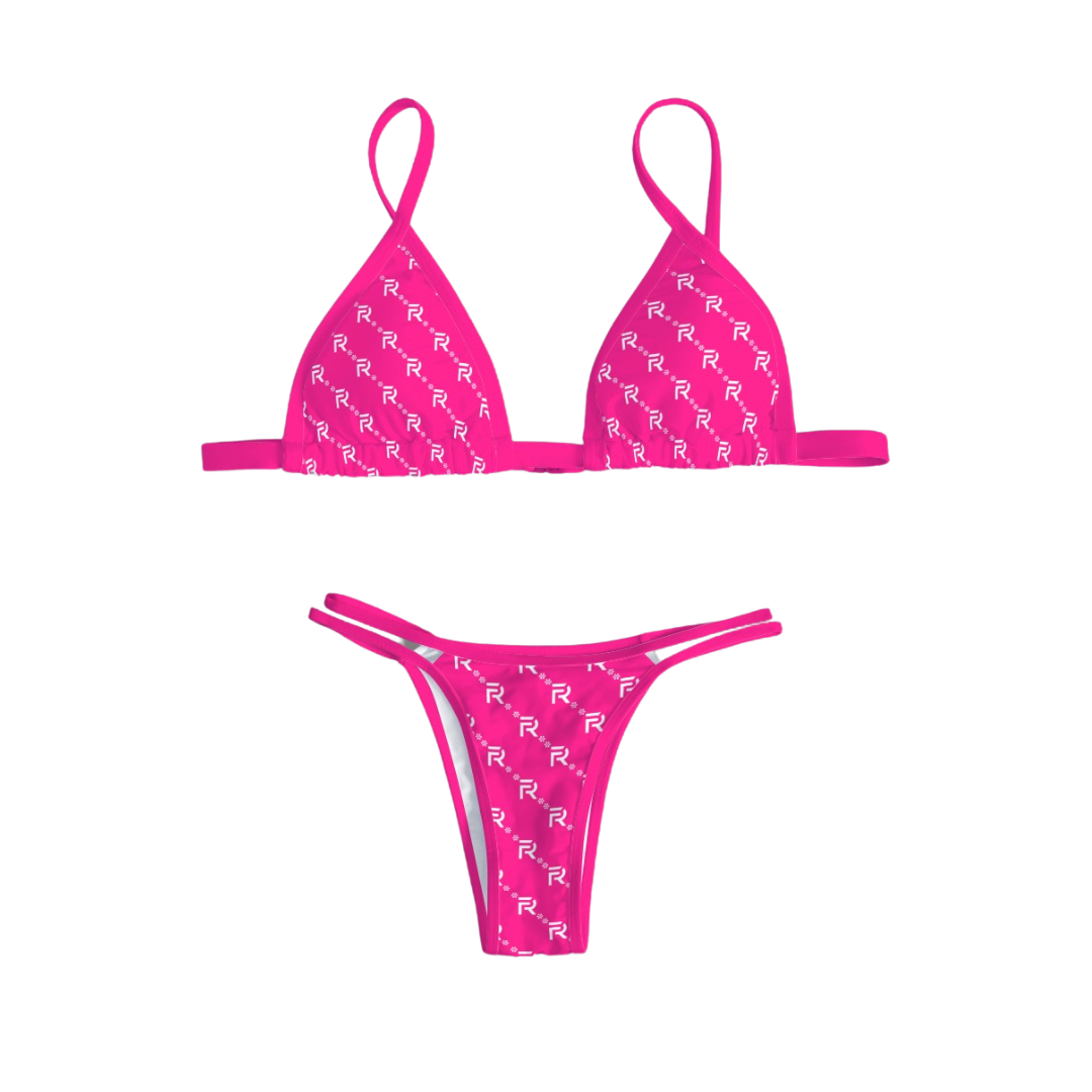 Monogram Logo Bikini Set (Hot Pink)