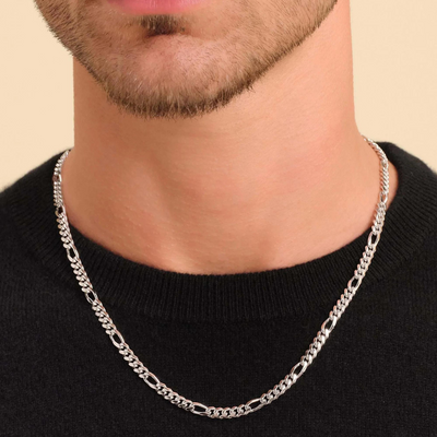 Figaro 3mm White Gold Chain