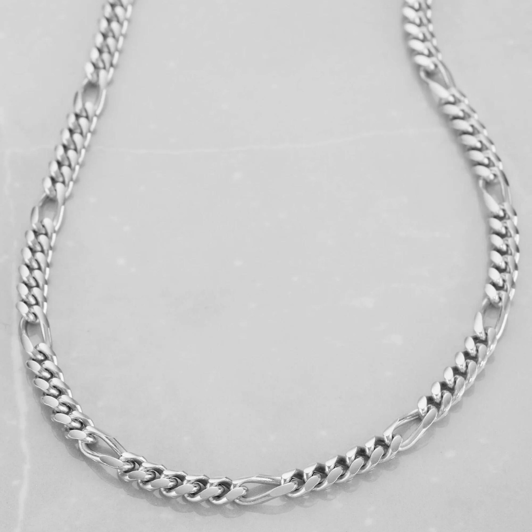 Figaro 3mm White Gold Chain