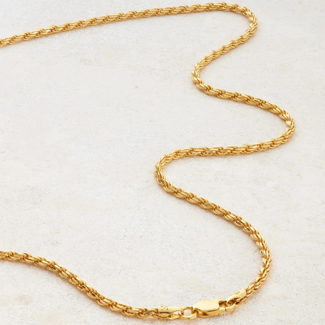 Rope 3mm Gold Chain (Free VIP Offer)