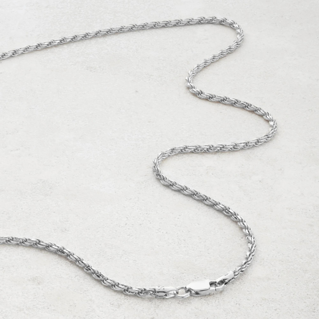 Rope 3mm White Gold Chain